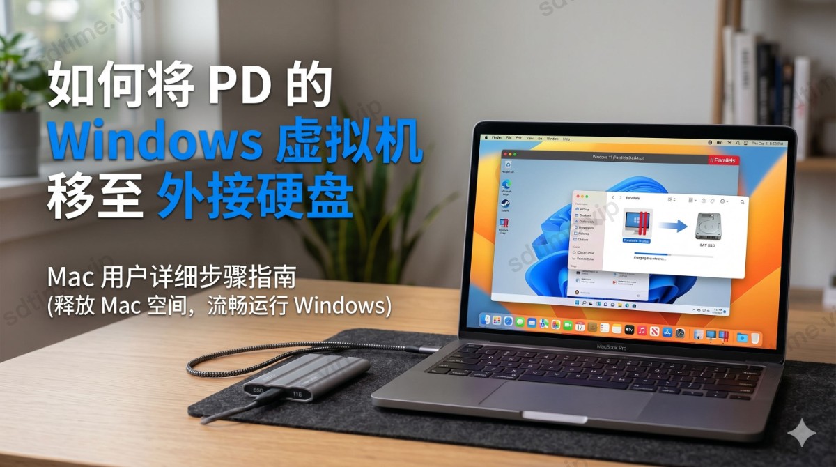 如何将 PD 的 Windows 虚拟机放到移动硬盘中？